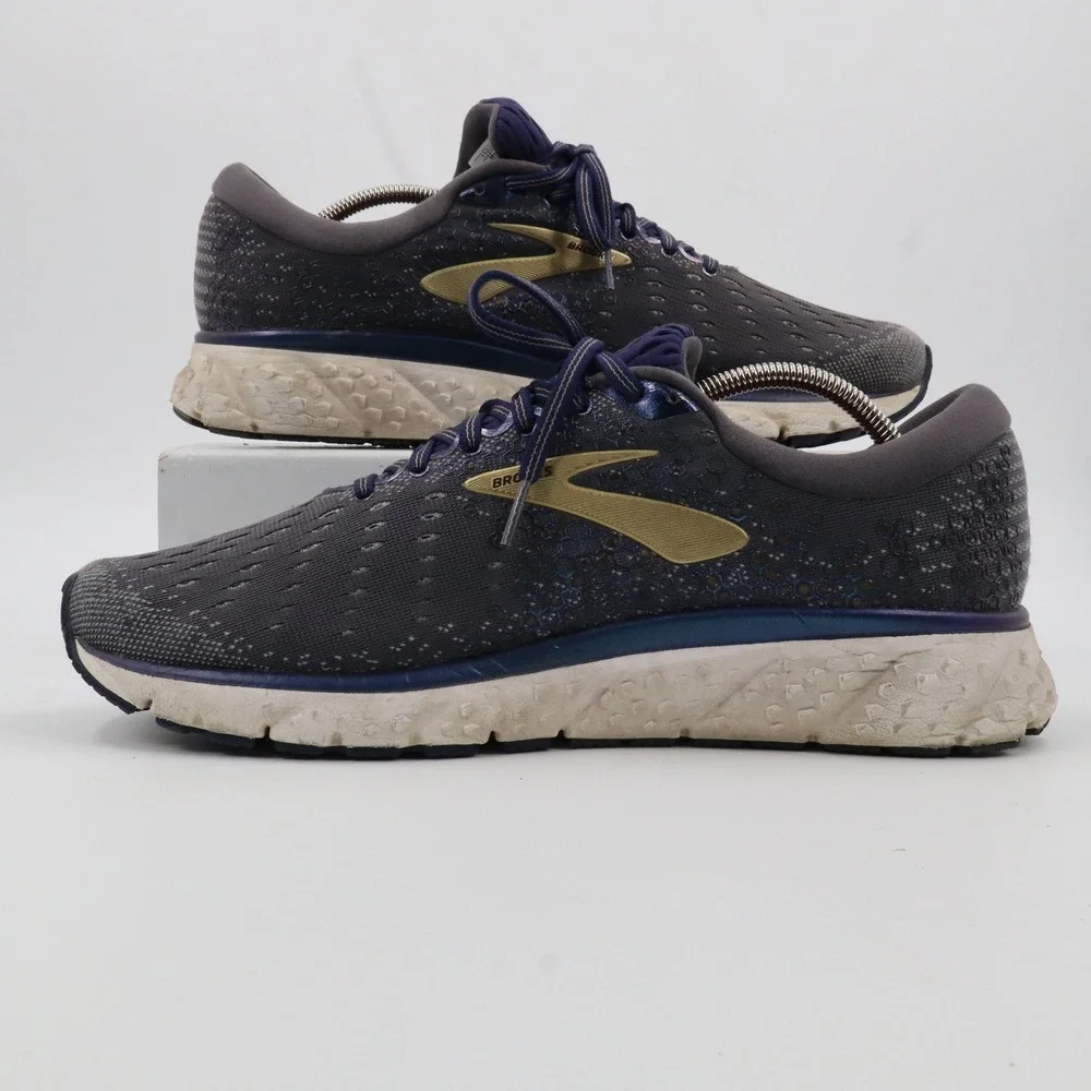 Brooks Glycerin 17 Running Shoes Mens‎ 10.5 Grey Navy Gold DNA LOFT 1102961D048